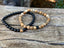 Bracelets de distance / couples - Agate noire et Crazy Lace 6 mm