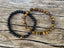 Bracelets de distance / couples - Agate noire et Oeil de Tigre 6 mm