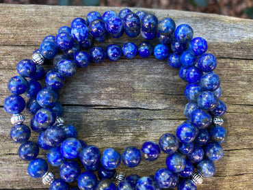 Bracelet Mala tibétain en Lapis Lazuli et breloque arbre de vie