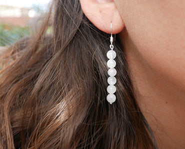 Boucles d'oreilles pendantes en Pierre de Lune