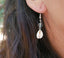 Boucles d'oreilles pendantes en Fluorite et coquillage Cauri