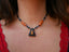 Collier ethnique Africain en bois d'ébène et perles - Burkina Faso