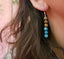 Boucles d'oreilles pendantes en Apatite et bois Wengé