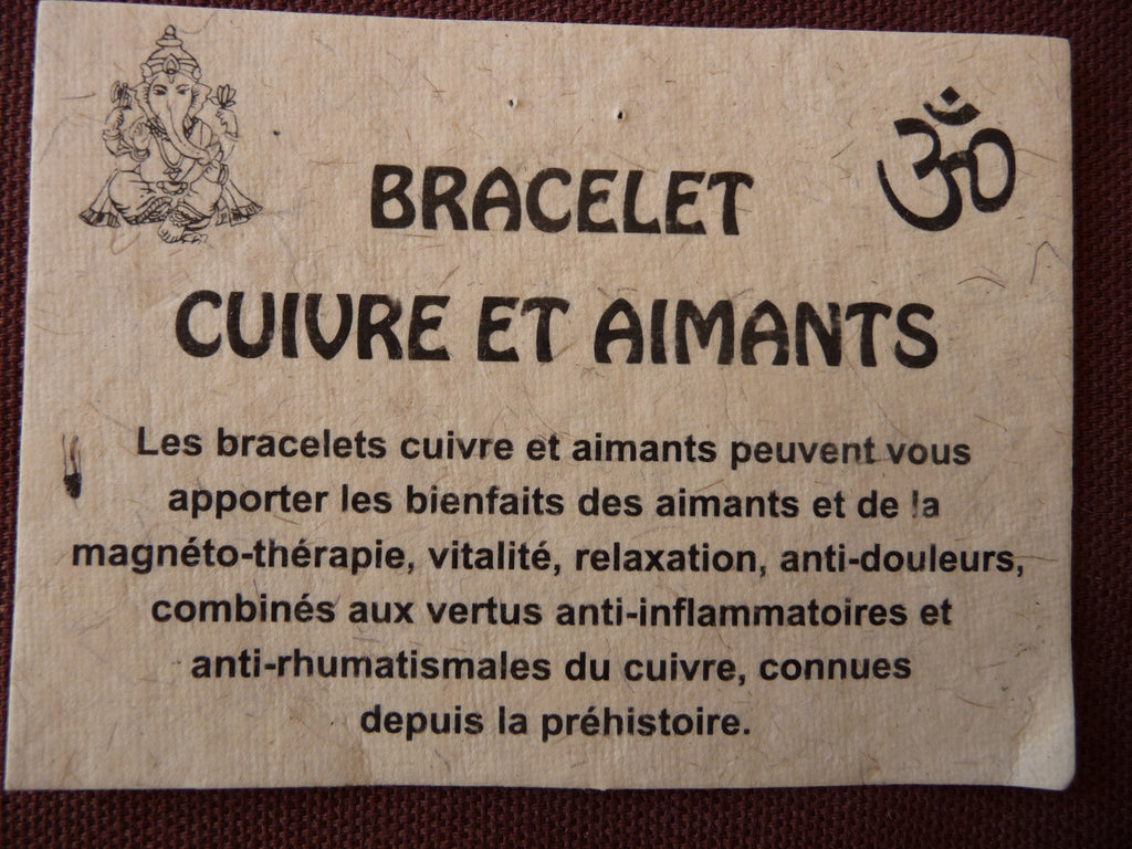 Bracelet magnétique Bouddha en cuivre avec aimants Anti-Douleurs Arthrose