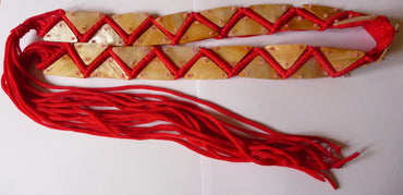 Ceinture boho hippie chic à nouer en nacre véritable d'Indonésie