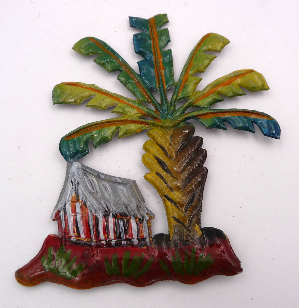 Magnet aimant palmier en tôle recyclée artisanat de Madagascar