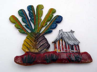 Magnet aimant palmier en tôle recyclée artisanat de Madagascar