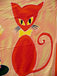 Tenture murale en batik - Textile déco ou Paréo de Plage - Le Chat et la Souris