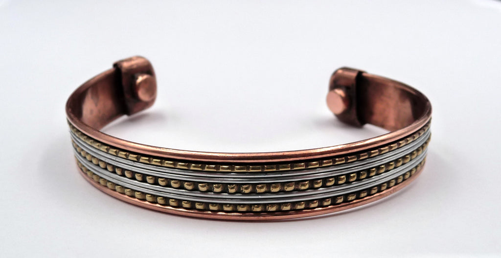 Bracelet Indien magnétique en cuivre avec aimants modèle 3