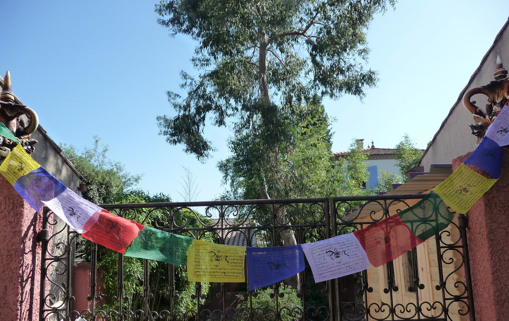 25 drapeaux de prières Tibétains Longueur : 5 mètres