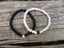 Bracelets de distance / couples - Agate noire et Howlite blanche 6 mm