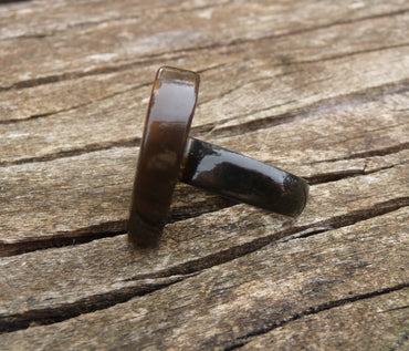 Bague coeur en corne de zébu de Madagascar Taille 53