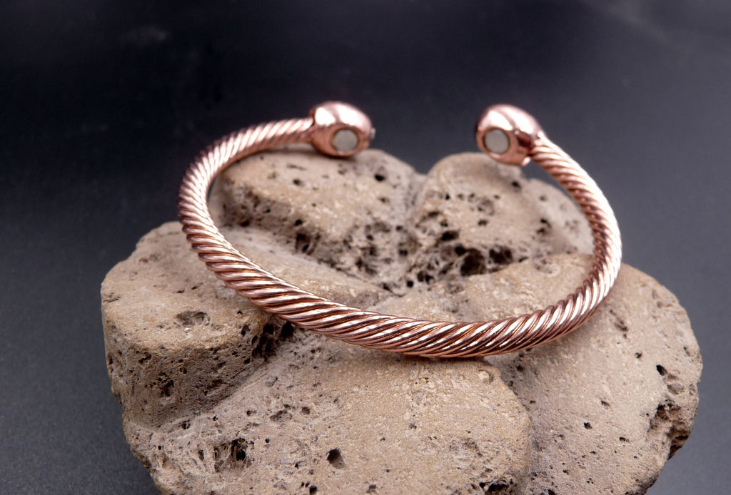 Bracelet magnétique jonc en cuivre avec aimants Anti-Douleurs, Rhumatisme Arthrose