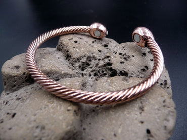 Bracelet magnétique jonc en cuivre avec aimants Anti-Douleurs, Rhumatisme Arthrose