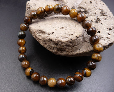 Bracelet en Oeil de Tigre - Boules 6 mm- Protection, confiance en soi