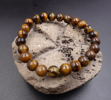 Bracelet en Oeil de Tigre 8 mm - Protection, confiance en soi
