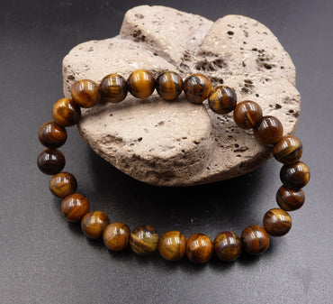 Bracelet en Oeil de Tigre 8 mm - Protection, confiance en soi