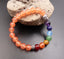 Bracelet Bouddha 7 chakras jade orange et 7 pierres semi-précieuses