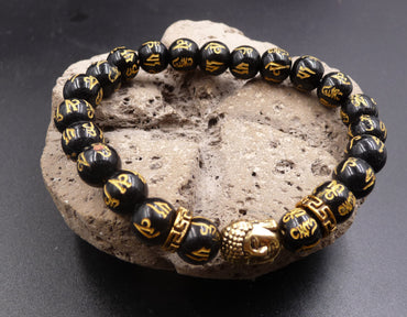Bracelet Bouddha avec gravure du Mantra Mani « Om Mani Padme Hum »
