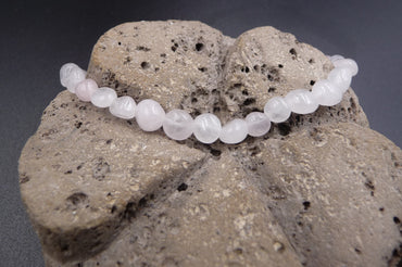 Bracelet Quartz Rose AAA - mini pierres roulées - Pierre d'amour