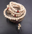 Bracelet Tibétain Mala en perles de bois de santal beige - 6 mm