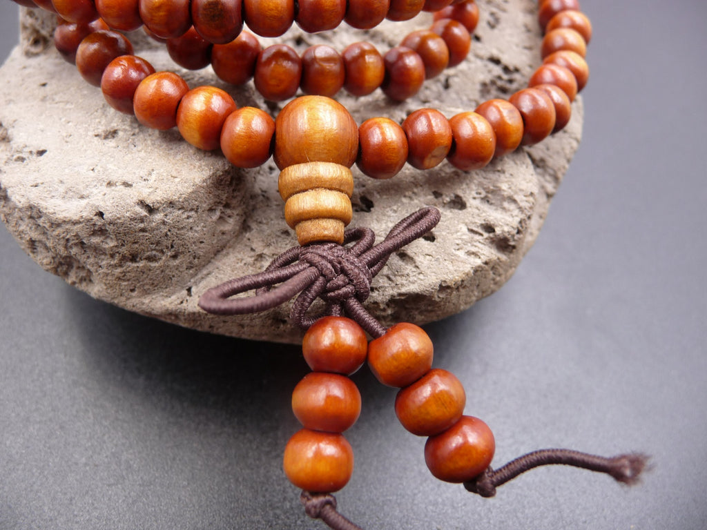 Bracelet Tibétain Mala en perles de bois de santal 6 mm - Relaxation