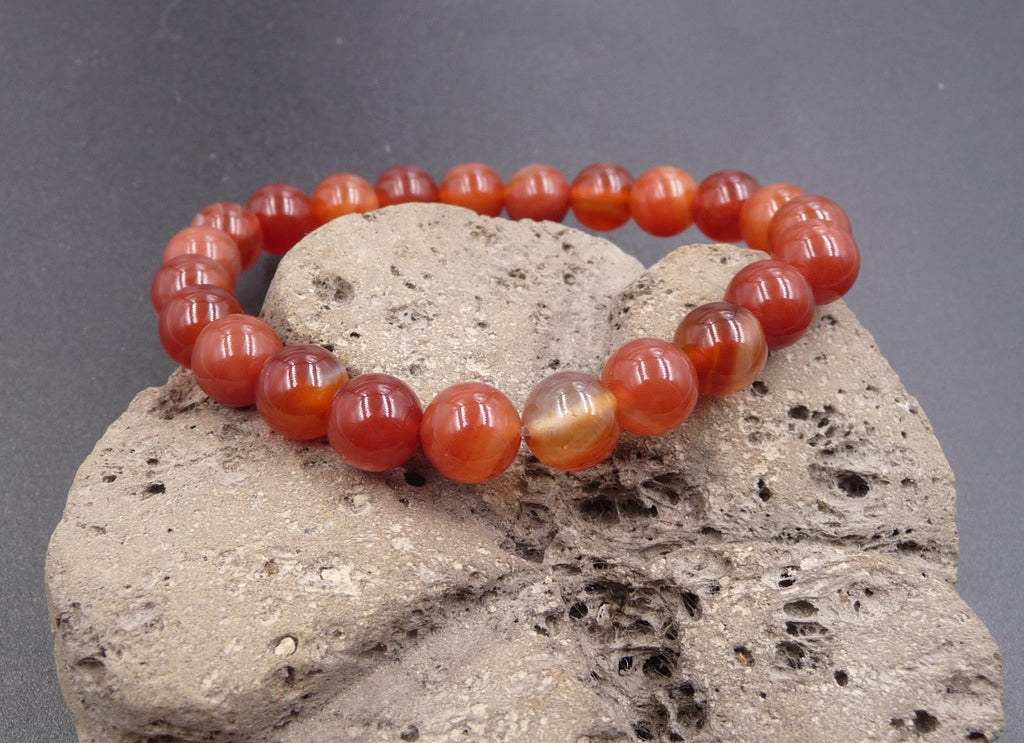 Bracelet en Sardonyx naturelle - Vertu, intuition, spiritualité 8mm