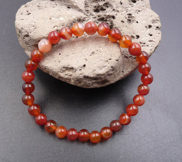 Bracelet en Sardonyx naturelle - Vertu, intuition, spiritualité 6 mm