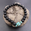 Bracelet en Agate Noire 8 mm + tortue Amérindienne en Howlite Turquoise - Bien-être et harmonie