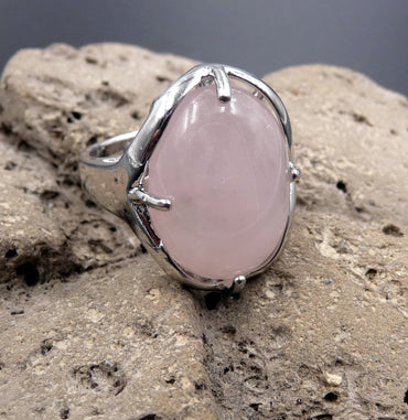 Bague "Sérénité" en Quartz Rose