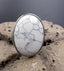 Bague réglable Pierre ovale en Howlite Blanche du Brésil