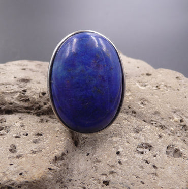 Bague réglable Pierre ovale en Lapis Lazuli