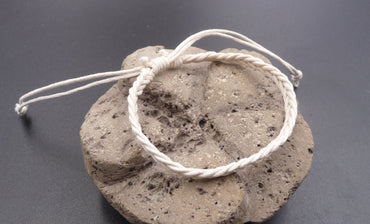 Bracelet Brésilien amitié blanc 100 % coton