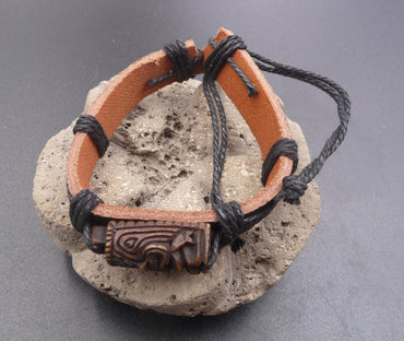 Bracelet Tiki polynésien pour homme - bijou surf / plage / vacances
