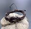 Bracelet Réglable Lanières en Cuir Véritable Marron Homme
