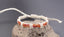 Bracelet en cuir tressé naturel orange rouge et coton