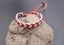 Bracelet en cuir tressé rouge et coton