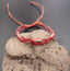 Bracelet en cuir tressé rouge et coton N2