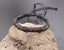 Bracelet réglable ado ou homme en cuir tressé et coton noir