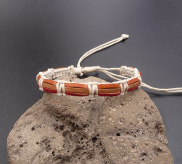 Bracelet réglable unisexe en cuir et coton N2