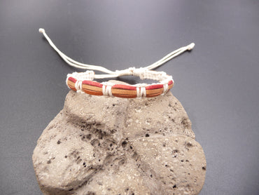 Bracelet réglable unisexe en cuir et coton N2