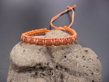 Bracelet réglable unisexe en cuir et coton N3