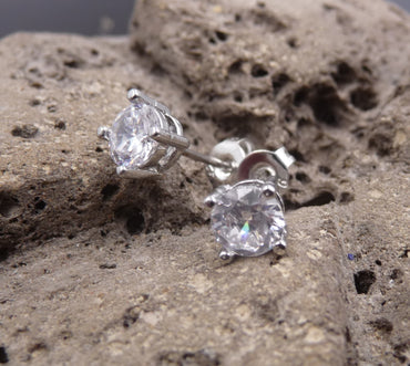 Boucles d'oreilles clous en argent 925 et Zirconium