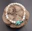 Bracelet en pierre véritable Amazonite du Brésil 6 mm+ tortue Amérindienne en Howlite Turquoise