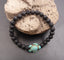 Bracelet en pierre de lave véritable 8 mm + 1 tortue de mer Howlite Turquoise