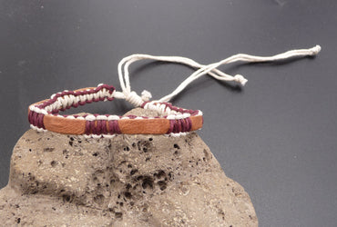 Bracelet réglable unisexe en cuir et coton N6