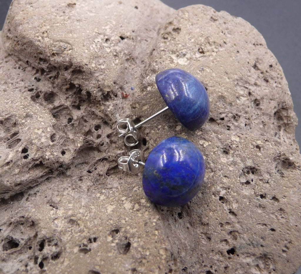 Boucles d'oreilles - Clous en Lapis Lazuli d'Afghanistan