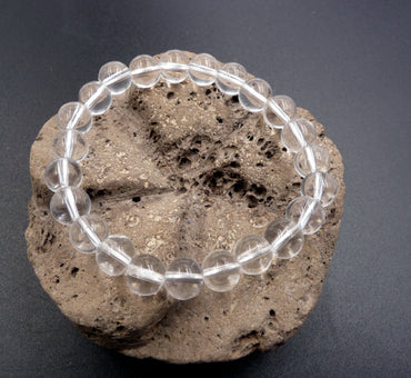 Bracelet en Cristal de Roche 8 mm - Force et Protection