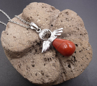 Collier "Mon Ange gardien" en Jaspe Rouge