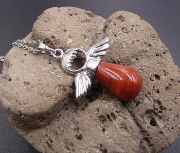 Collier "Mon Ange gardien" en Jaspe Rouge